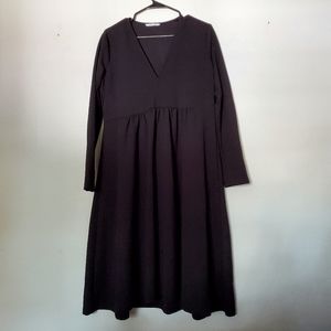 Black long sleeve midi dress